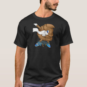 T-shirt Dabbing Poop Cool Friendly Pooping Raglan