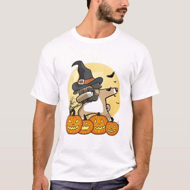 T-shirt Dabbing Pug Halloween (Devant)