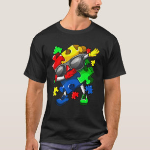 T-shirt Dabbing Puzzle Pièces Autisme Dab