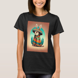T-shirt Dabbing Rabbit En Costume Mexicain Année du Rabb