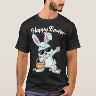 T-shirt Dabbing Rabbit Happy Easter Day Eggs Dab Boys Girl