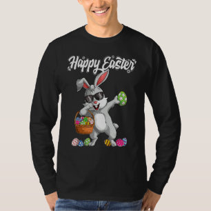 T-shirt Dabbing Rabbit Jour de Pâques Oeufs Dab Garçons Fi