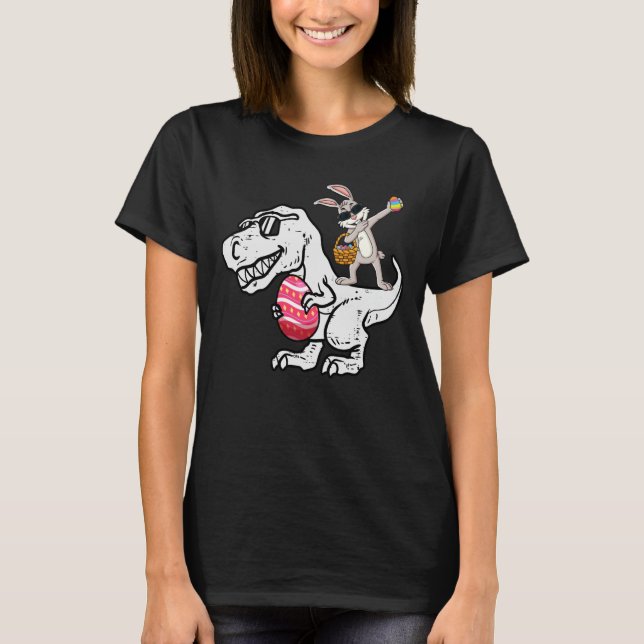 T-shirt Dabbing Rabbit Jour de Pâques Oeufs Dab Garçons Fi (Devant)