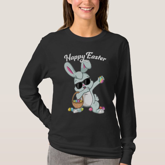 T-shirt Dabbing Rabbit Joyeux OEufs de Pâques Dab Garçons  (Devant)