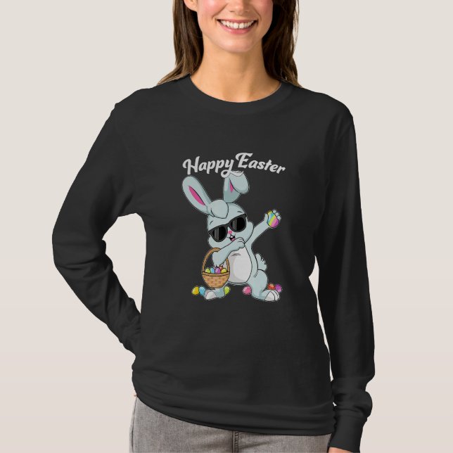 T-shirt Dabbing Rabbit Joyeux OEufs de Pâques Dab Garçons  (Devant)