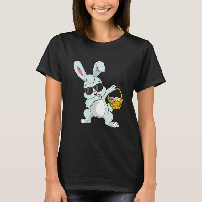 T-shirt Dabbing Rabbit Oeufs de la fête de Pâques Dab Homm (Devant)