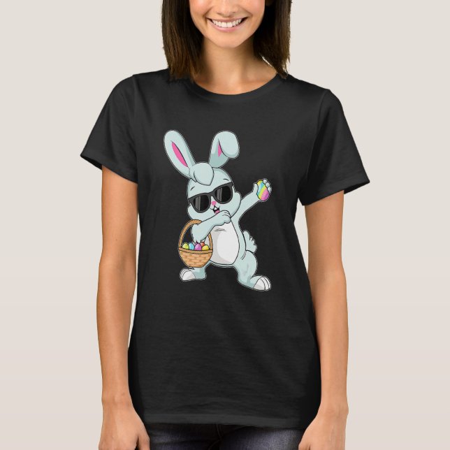 T-shirt Dabbing Rabbit Oeufs de Pâques Bunny Dabbing Garço (Devant)