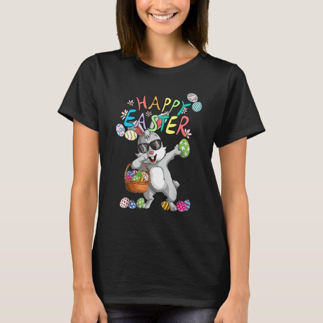 T-shirt Dabbing Rabbit OEufs de Pâques Dab Bunny Joyeux OE (Devant)