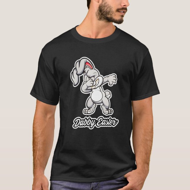 T-shirt Dabbing Rabbit Pâques Pun drôle Rabbit Happy Easte (Devant)