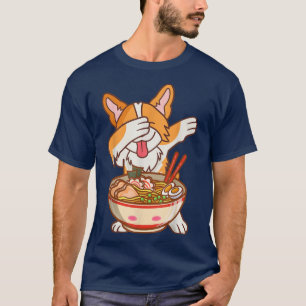 T-shirt Dabbing Ramen Anime  Funny Noodles Kawaii Dog Japa
