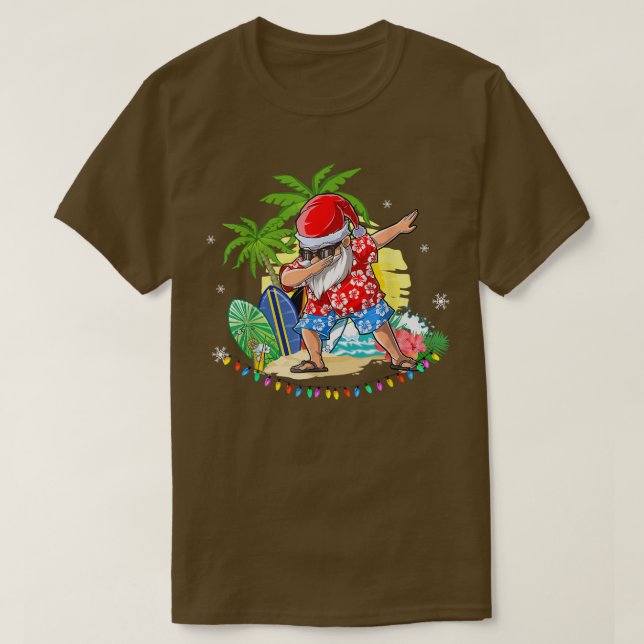 T-shirt Dabbing Santa Christmas à July Boys Men Hawaiian  (Design devant)