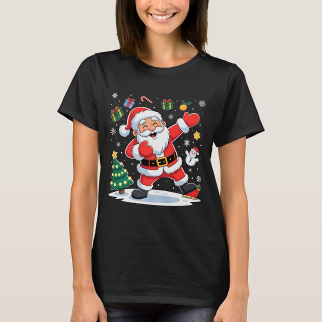 T-shirt Dabbing Santa Claus Christmas Holiday Boys Kids Da (Devant)