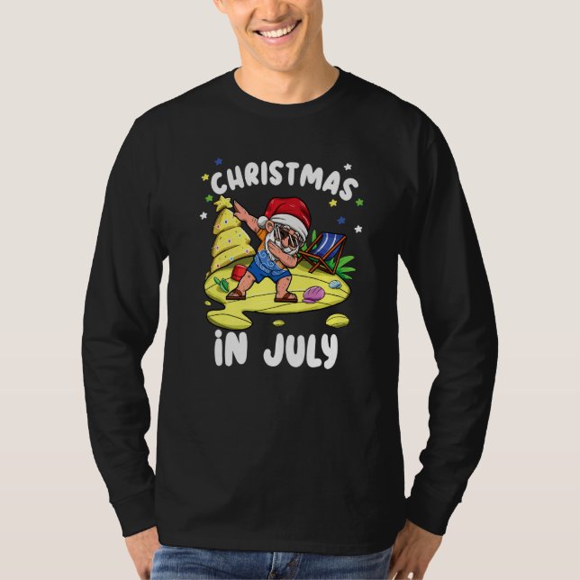 T-shirt Dabbing Santa Claus Christmas In July Xmas Beach V (Devant)