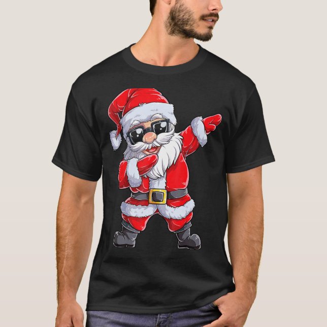 T-shirt Dabbing Santa Claus Noël garçons Hommes Noël Dab D (Devant)