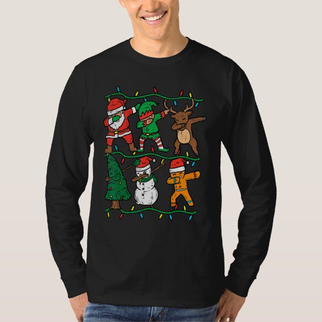 T-shirt Dabbing Santa Elf Reindeer Dab Xmas PJs Christmas  (Devant)