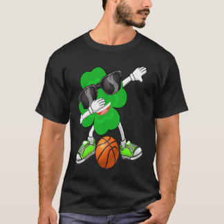 T-shirt Dabbing Shamrock & Basketball St Patrick's Da