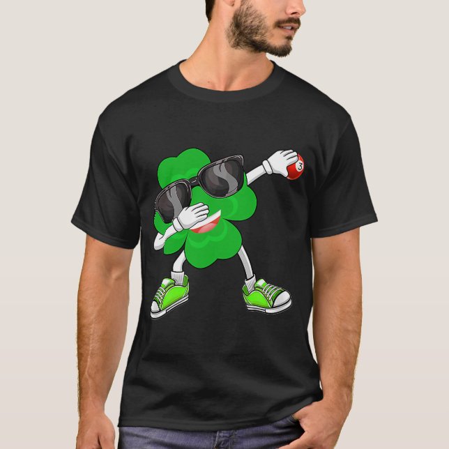T-shirt Dabbing Shamrock & Billiard Ball St Patrick's Day (Devant)