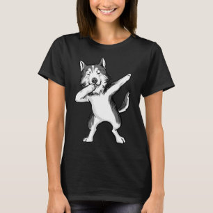 T-shirt Dabbing Siberian Husky Chukcka Big Dog Dab Danse