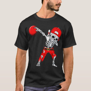 T-shirt Dabbing Skeleton Bowling Ball Halloween Garçons En