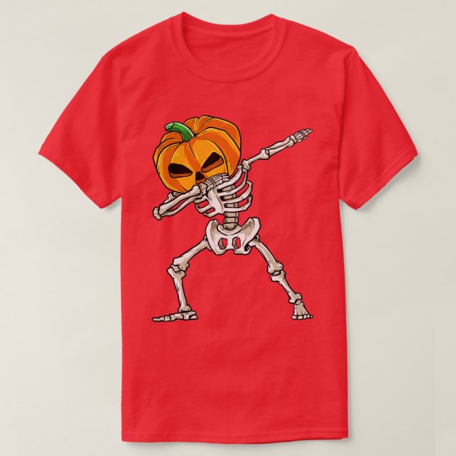 T-shirt Dabbing Skeleton Citrouille Dance Citrouille Dab H (Design devant)