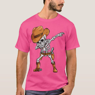 T-shirt Dabbing Skeleton Cowboy Halloween Garçons Hommes D