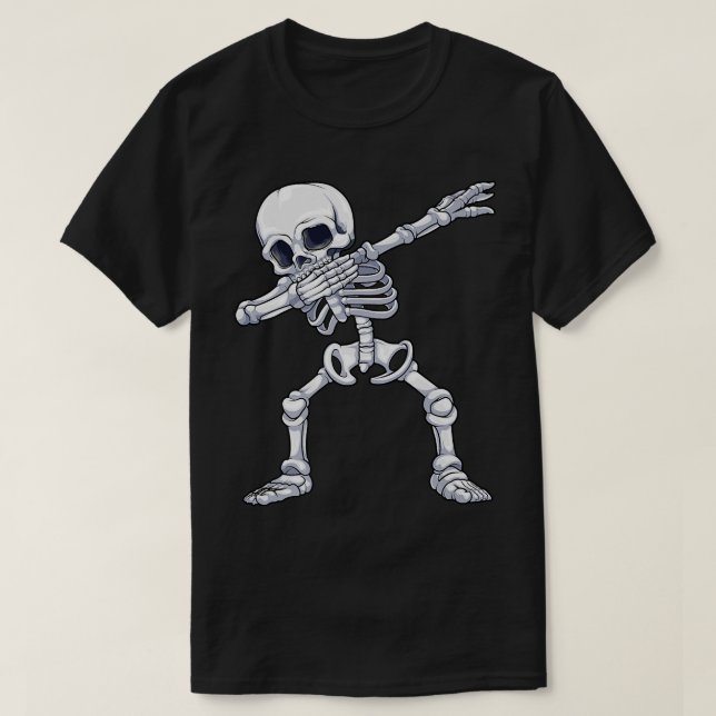 T-shirt Dabbing Skeleton Halloween Costume amusant Déplais (Design devant)