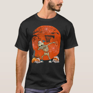 T-shirt Dabbing Skeleton Jouer Joueur De Basketball Horreu