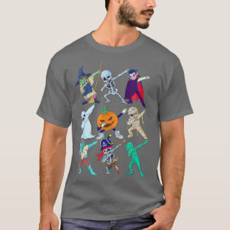 T-shirt Dabbing Skeleton Monsters Drôle Halloween Garçons