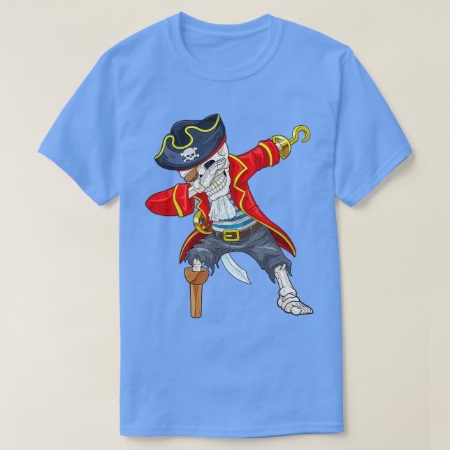 T-shirt Dabbing Skeleton Pirate Halloween Costume Jolly Ro (Design devant)