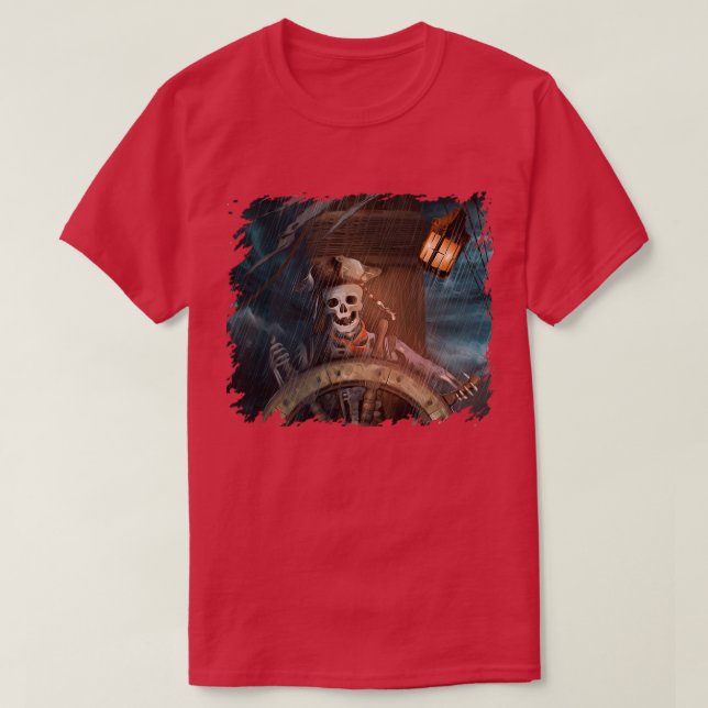 T-shirt Dabbing Skeleton Pirate Halloween Costume Jolly Ro (Design devant)