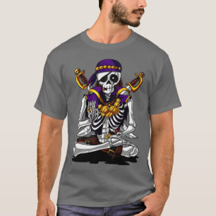 T-shirt Dabbing Skeleton Pirate Halloween Costume Jolly Ro