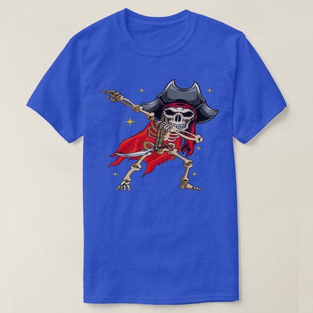 T-shirt Dabbing Skeleton Pirate Halloween Jolly roger pour (Design devant)