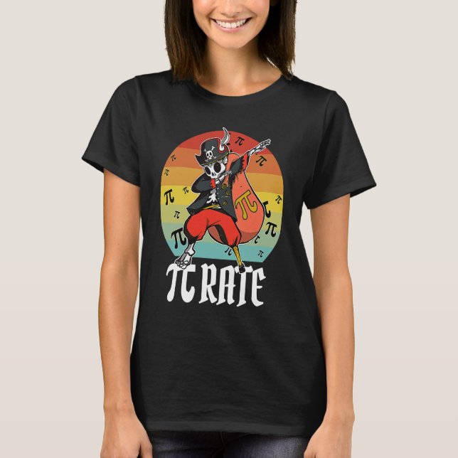 T-shirt Dabbing Skeleton Pirate Math Pi rate Pi Day 3 14 (Devant)