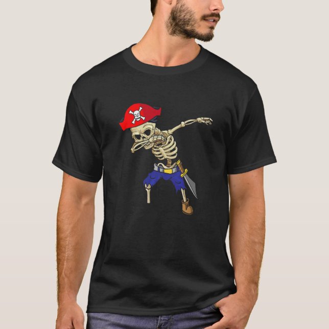 T-shirt Dabbing Skeleton Pirate Pirate Costume Pirate Pira (Devant)