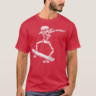 T-shirt Dabbing Skeleton Skateboard Costume Funny Hallowee