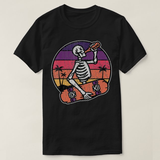 T-shirt Dabbing Skeleton Skateboard Skeletons Gi (Design devant)