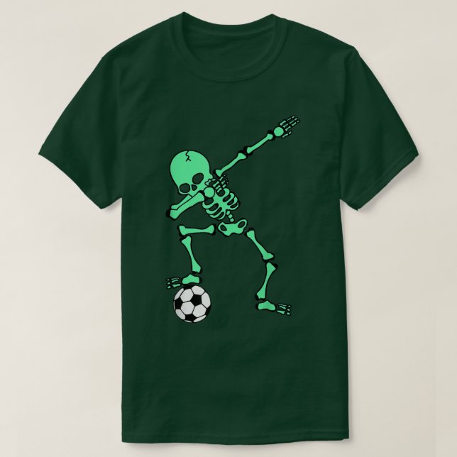 T-shirt Dabbing Skeleton Soccer Player Halloween Dab Boys  (Design devant)
