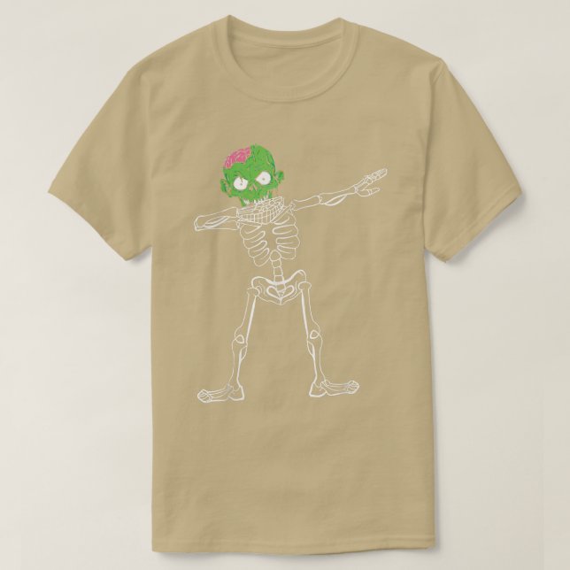 T-shirt Dabbing Skeleton Zombie Joyeux Costumes Halloween  (Design devant)