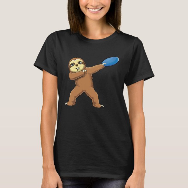 T-shirt Dabbing Sloth Dab Disc Golf  Girls Womens (Devant)