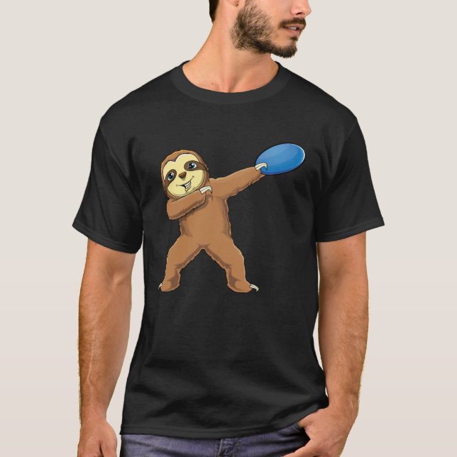 T-shirt Dabbing Sloth Dab Disc Golf  Girls Womens (Devant)
