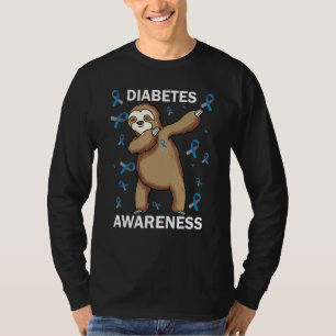 T-shirt Dabbing Sloth Diabetes Awareness Month T1d Warrier