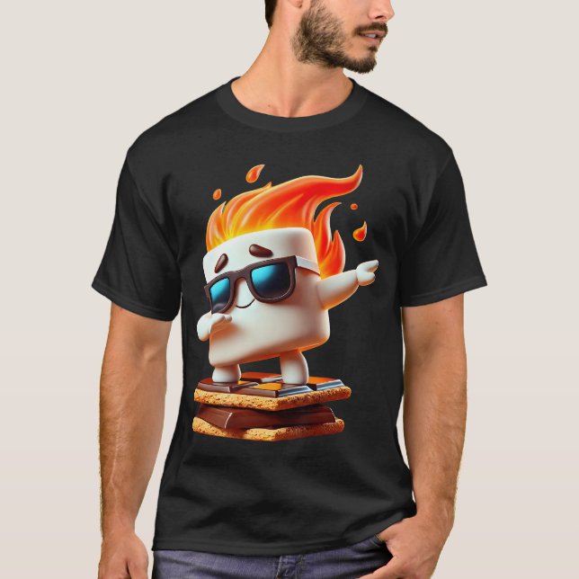 T-shirt Dabbing Smore Marshmallow Cute Dab Dance Camping C (Devant)