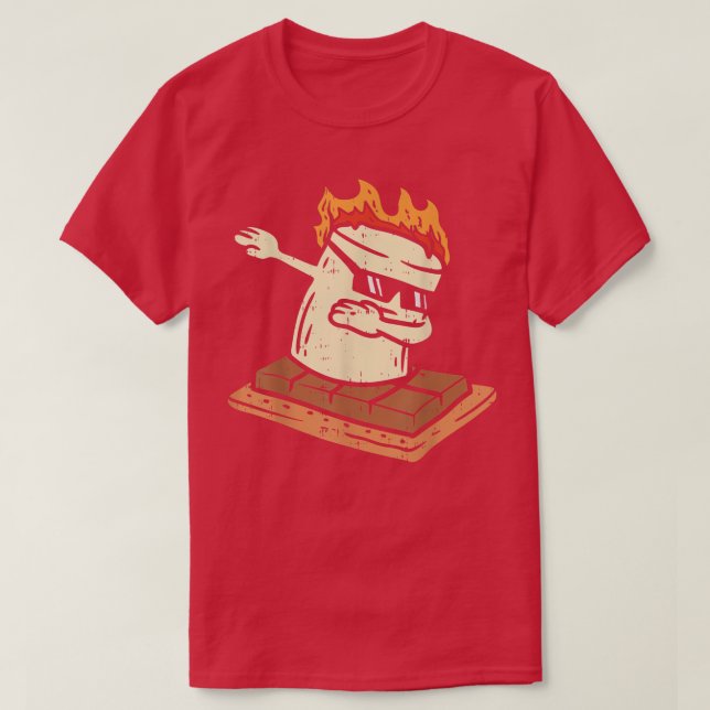 T-shirt Dabbing Smore Marshmallow Cute Dab Dance Camping C (Design devant)