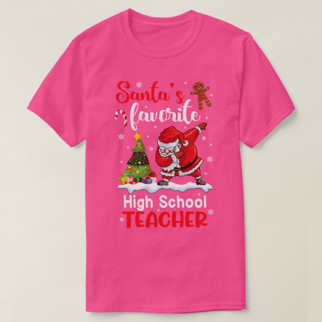 T-shirt Dabbing Snow présente Santas Favorite High School (Design devant)