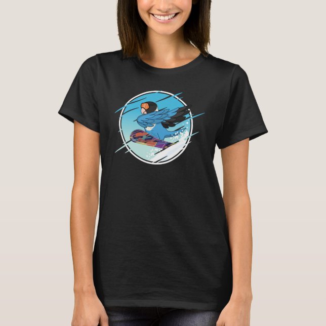 T-shirt Dabbing Snowboard Parrot I Blue masked Lovebird (Devant)