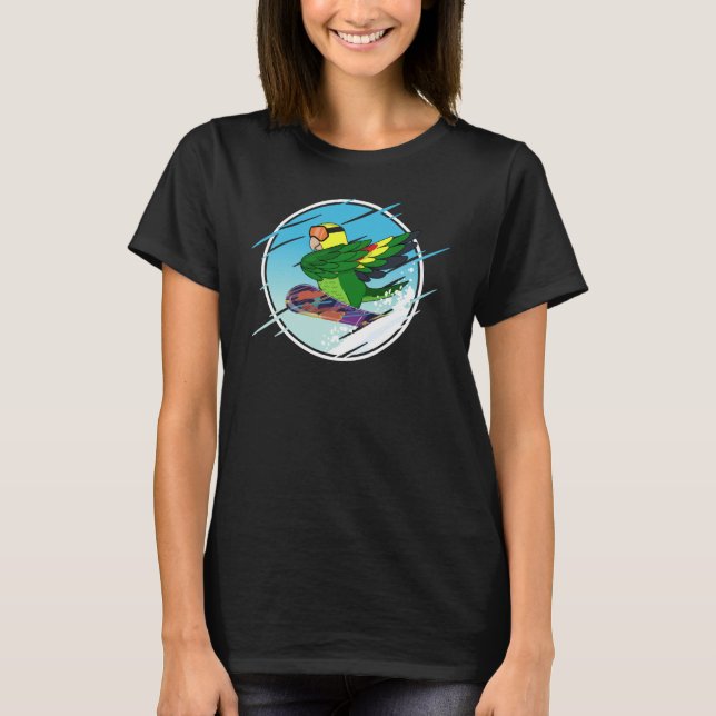 T-shirt Dabbing Snowboard Parrot I Double Yellow headed Am (Devant)