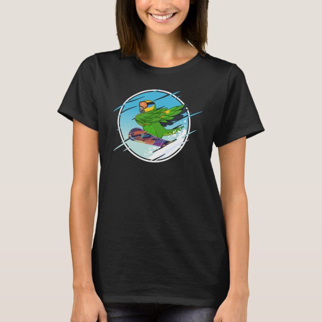 T-shirt Dabbing Snowboard Parrot I Orange ailé Amazon (Devant)