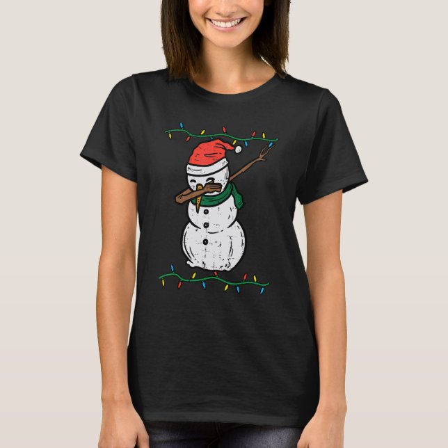T-shirt Dabbing Snowman Dab Xmas Christmas Boys Kids Youth (Devant)