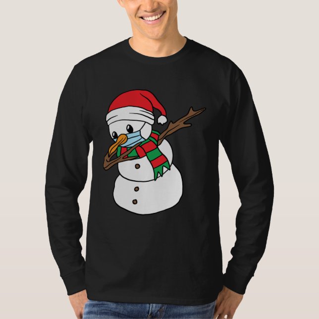 T-shirt Dabbing Snowman Mask Xmas Dab Christmas Santa (Devant)