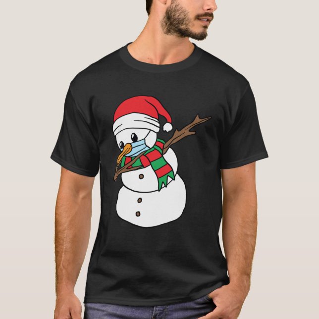 T-shirt Dabbing Snowman Mask Xmas Dab Christmas Santa (Devant)